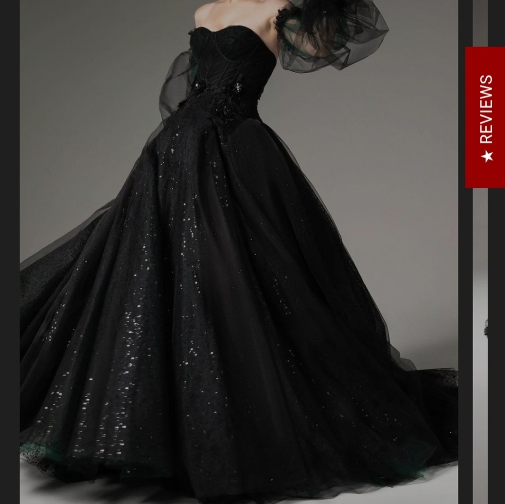 Elegant Black Wedding Dress